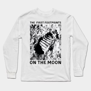 The first footprints on the Moon white vintage Classic T-Shirt Long Sleeve T-Shirt